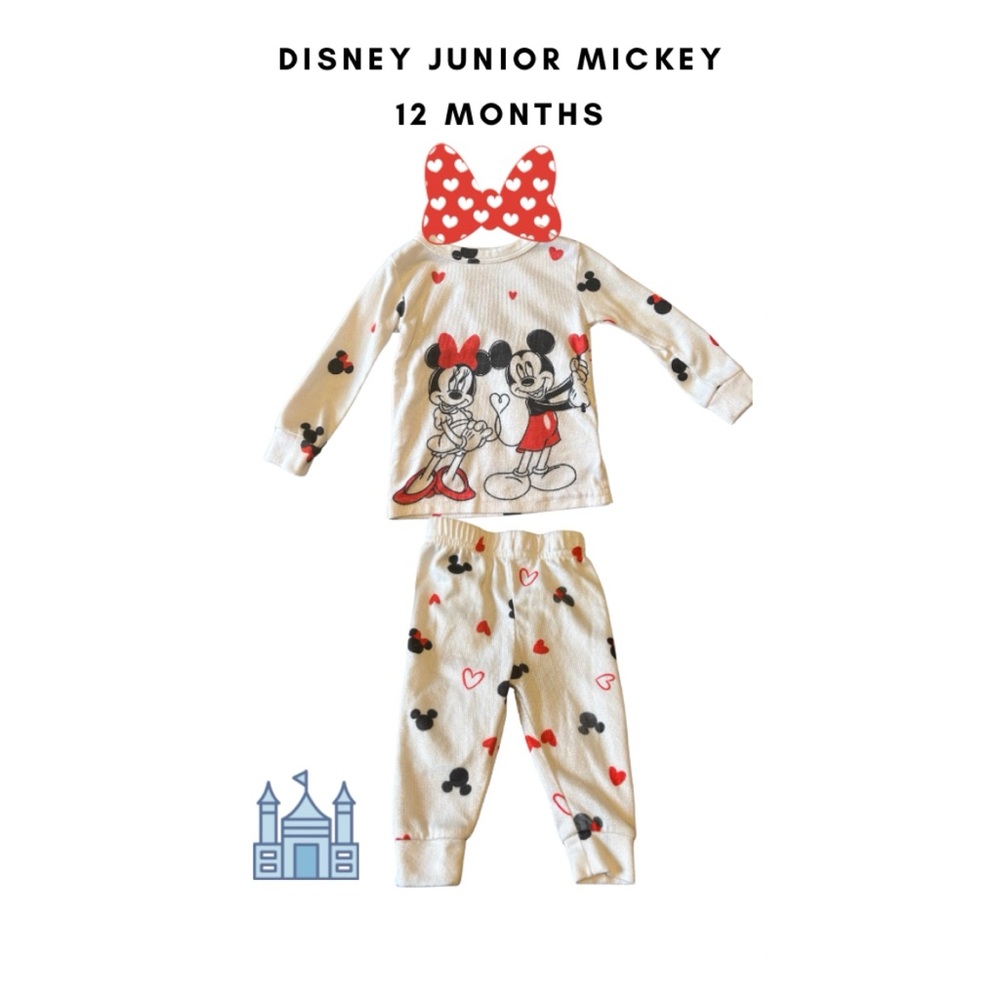 Disney Mickey and Minnie Kids Pajama Set - White and Red